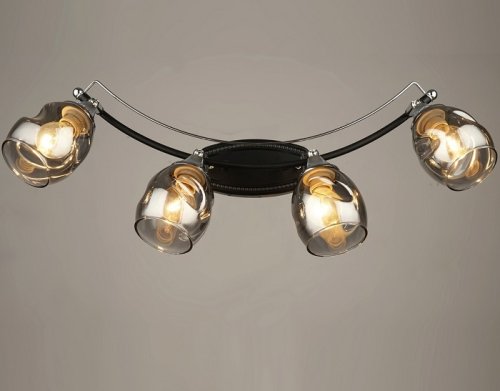 Люстра потолочная четырехрожковая Мелодия Света Е27 220В Черная фото Люстра потолочная четырехрожковая Мелодия Света Е27 220В Черная картинка